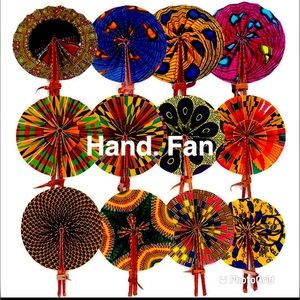 Hand Fans: African Wax Cloth